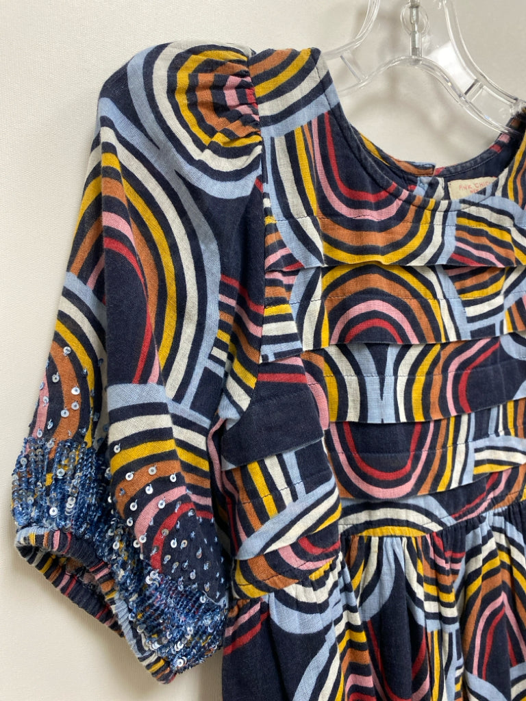 Pink Chicken SIZE 7 Navy/Yel Blue/Multi Lines Girl&