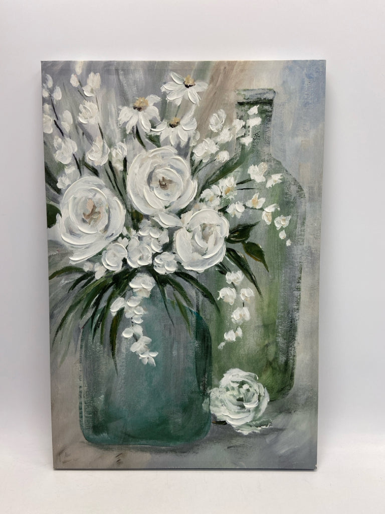 Sage White Canvas Art