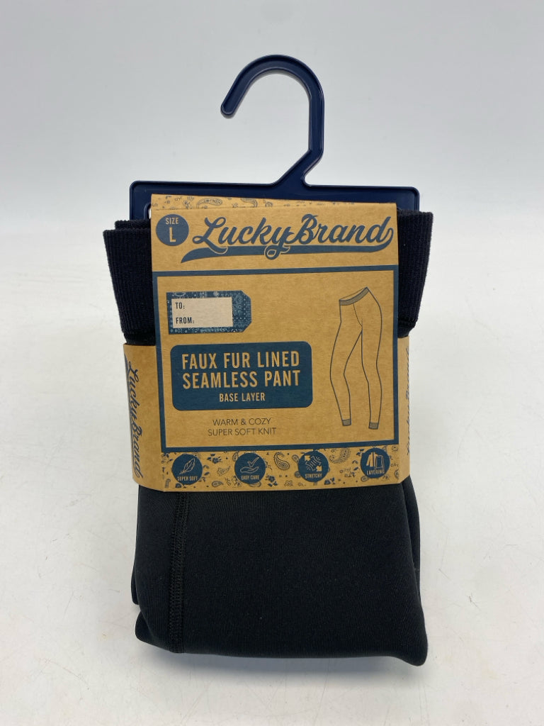 NWT Lucky Brand Size L Black Fleece Lined Ladies Pants