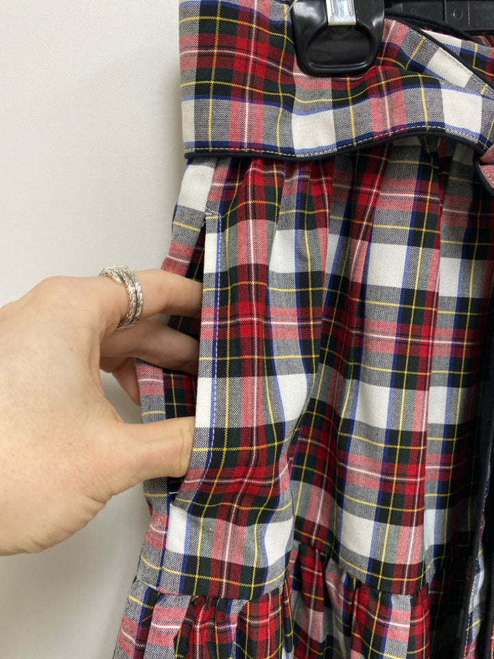 VICTORIA DUNN Size XS White/Red Black/Yellow Plaid Ladies Skirt