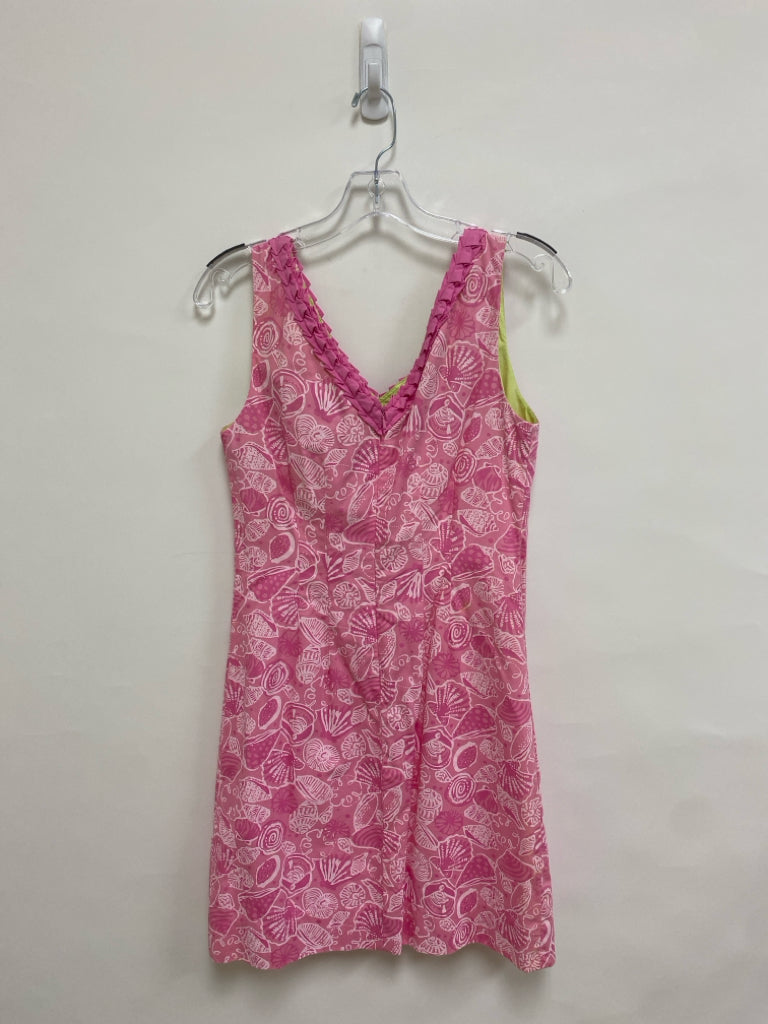 LILLY PULITZER Size 6 Pink Pale Pink Shells Sleeveless Ladies Dress