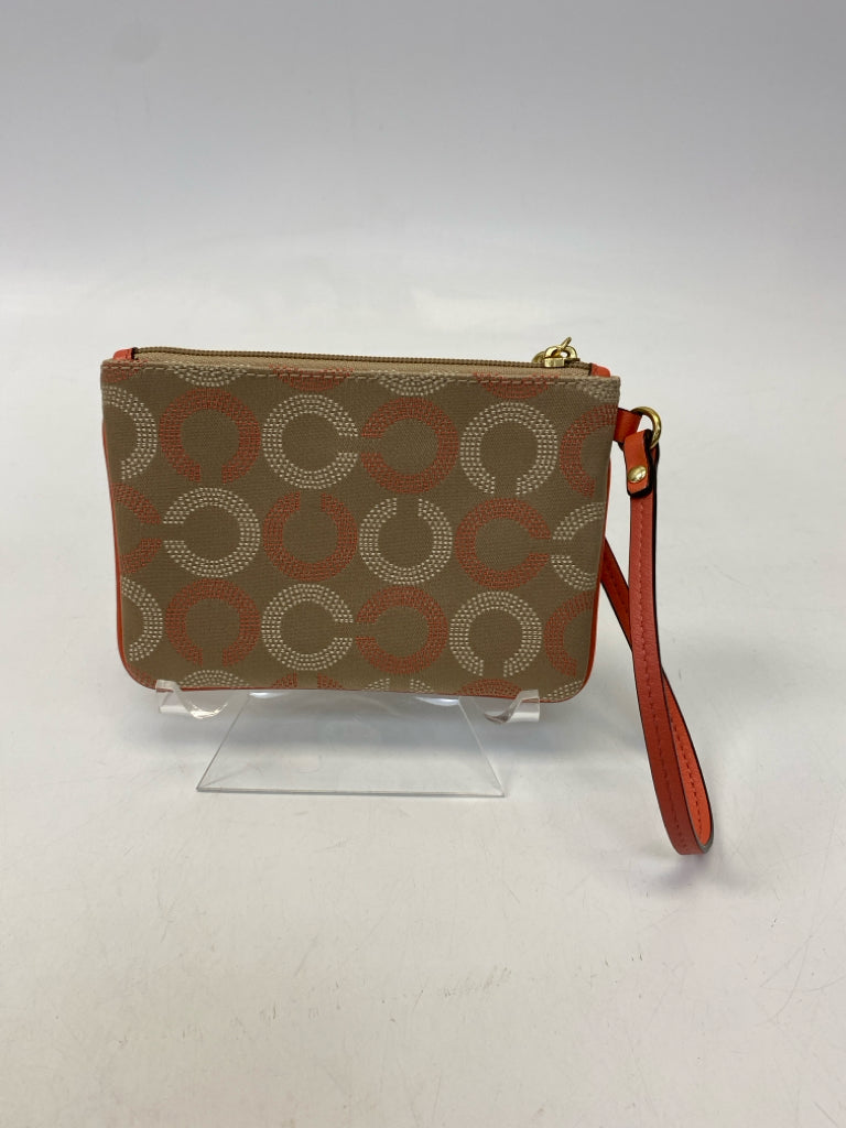 Coach Tan Coral Signature Wristlet