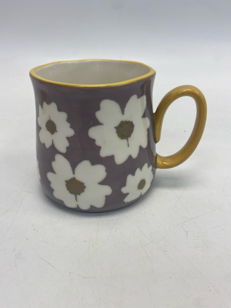 Orange White/Green Flowers Coffee Mug