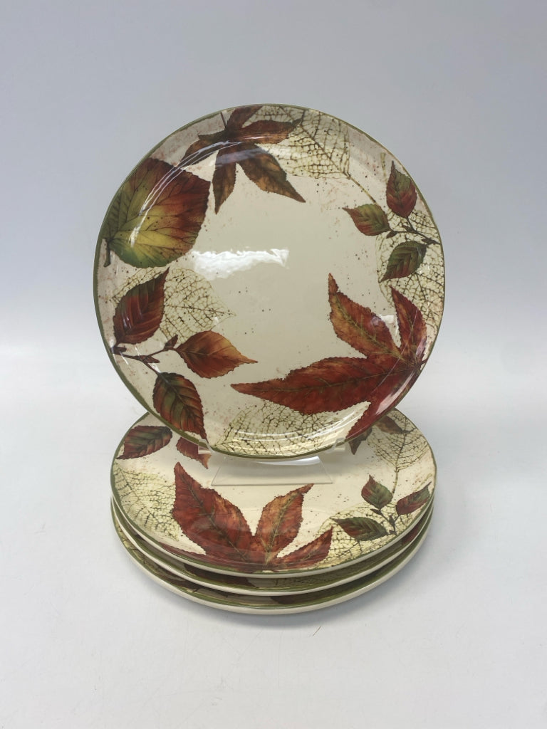 Pier 1 Cream Brown Leaves Plate (s)