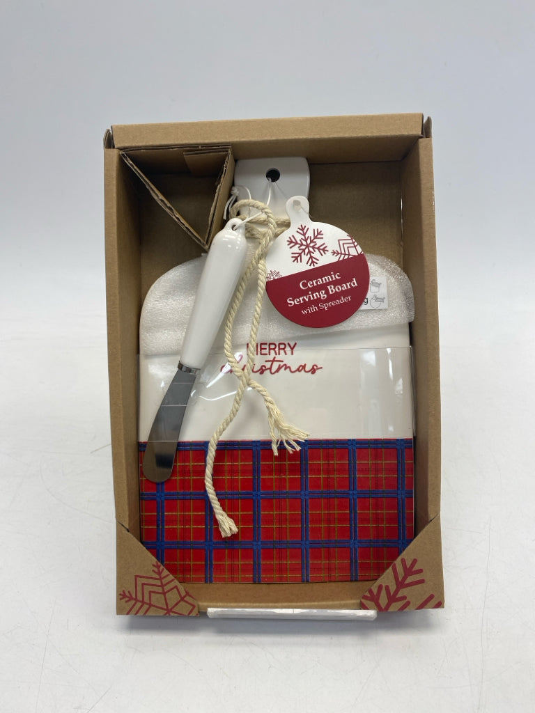 NEW/BOX White Red/Blue Christmas