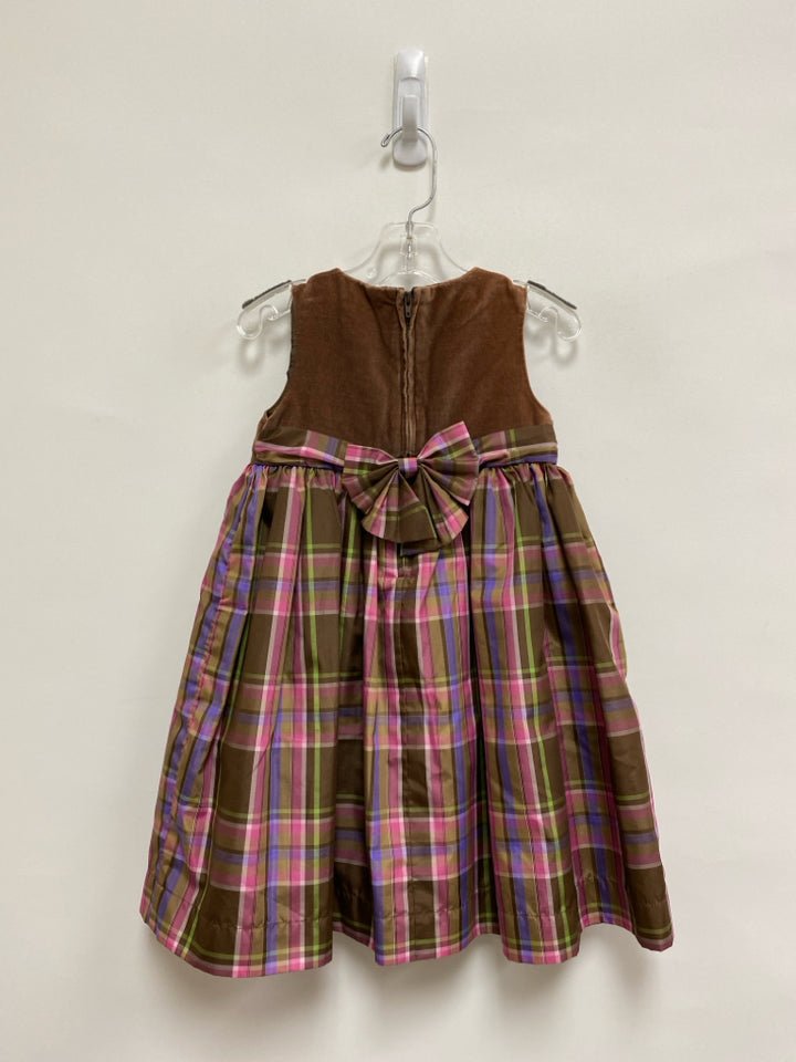 Gap SIZE 3 Brown Pink/Green Plaid Sleeveless Girl&