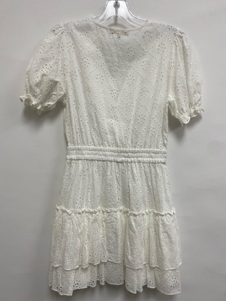 Size XS White Flowers Eyelet Ladies Dress