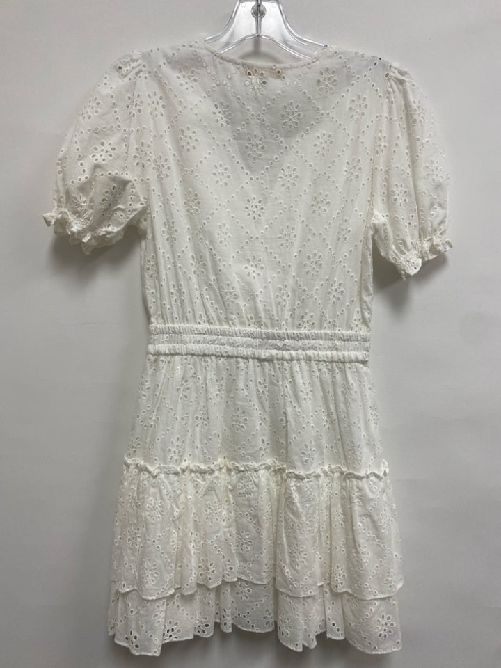 Size XS White Flowers Eyelet Ladies Dress