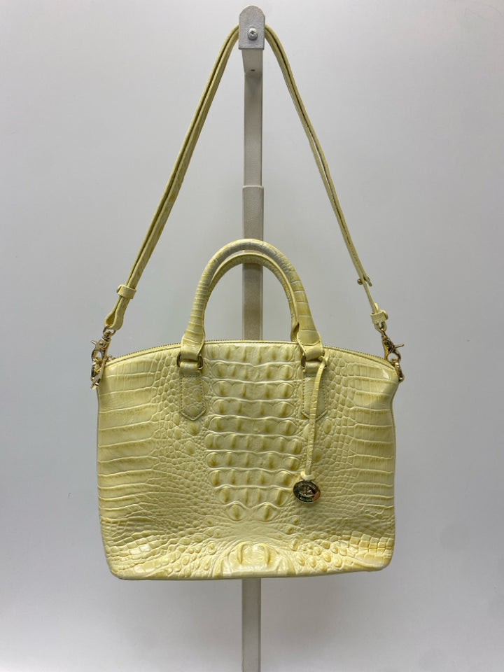 Brahmin Yellow Embossed Handbag