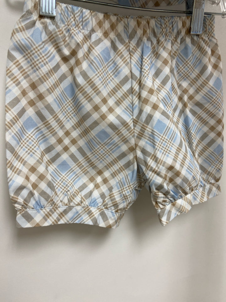 stitchy fish SIZE 4T White Brown/Blue Plaid Button Up Girl&