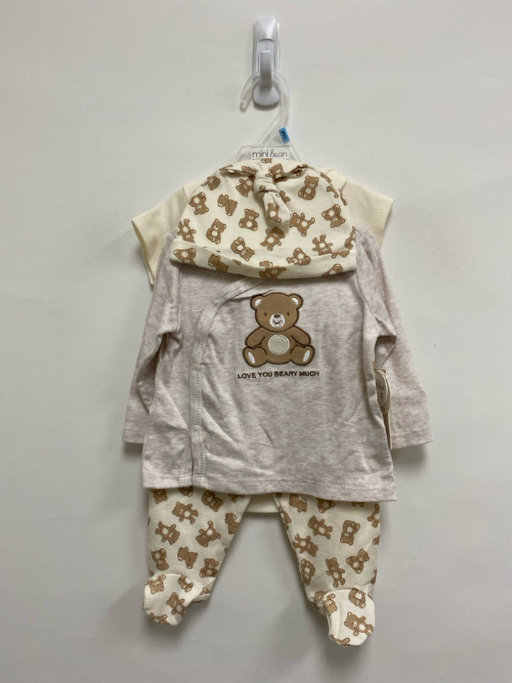 NWT SIZE 6-9M Beige/Brown Bears Boy&