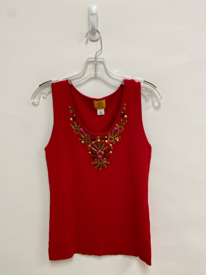 Ruby Rd. Size L Red Beaded Tank Ladies Top
