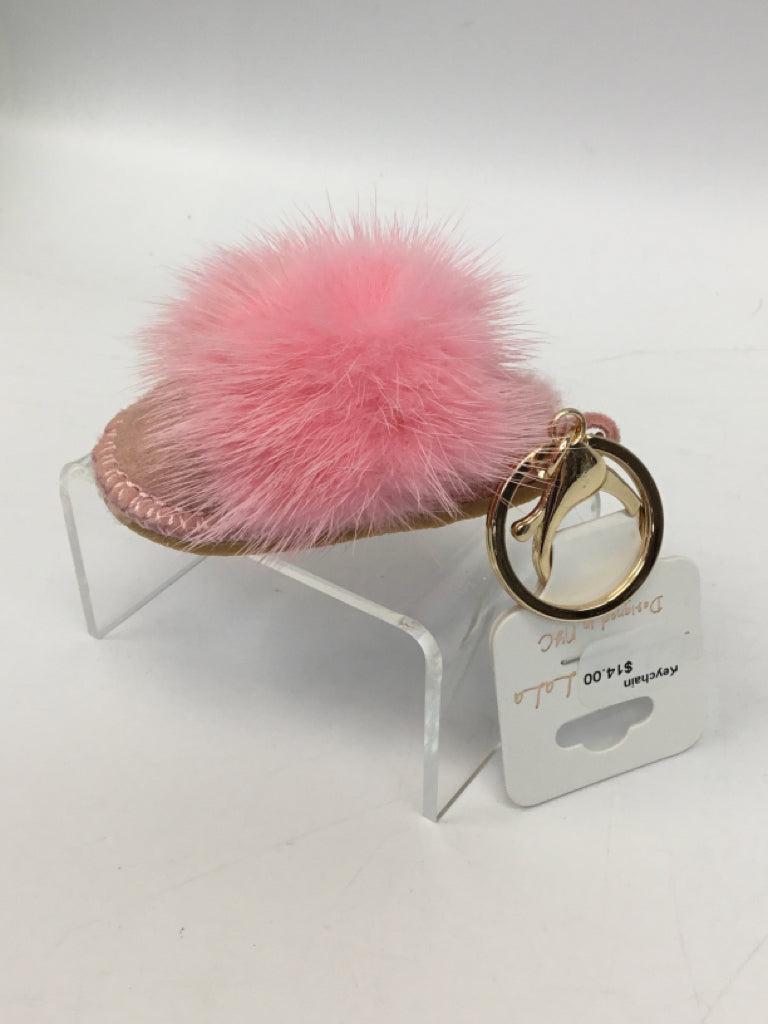 Tan Natural Faux Fur Keychain-Additional Colors