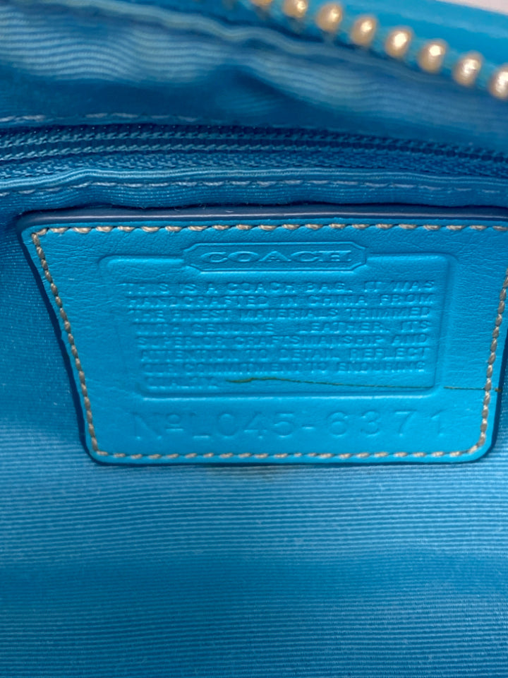 Coach Vintage Y2K Hampton Demi Baguette Blue Mini Handbag 6371