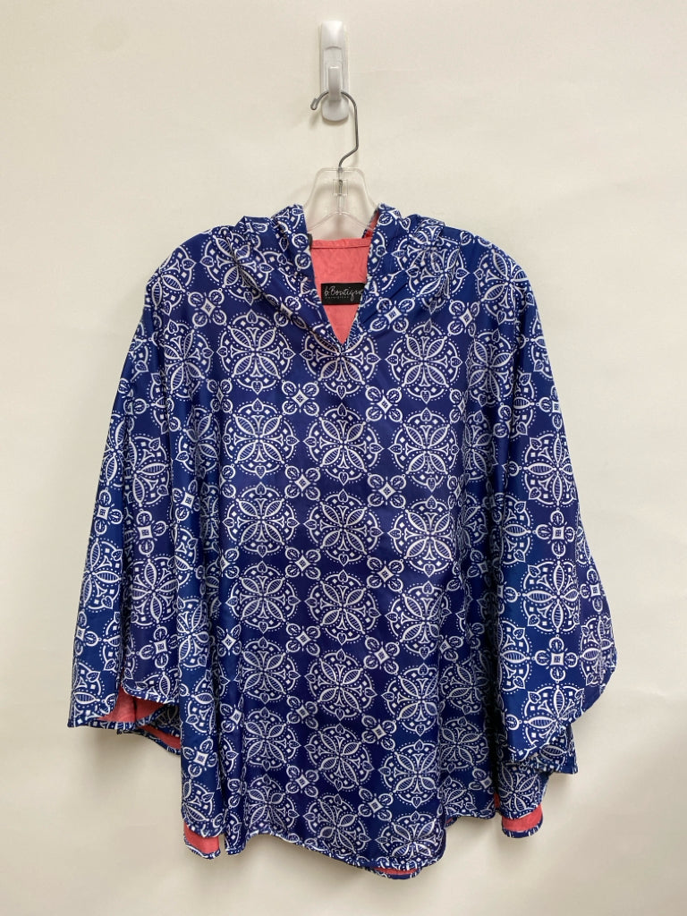 Evergreen Size OSFA Navy White/Coral Print Ladies Jacket