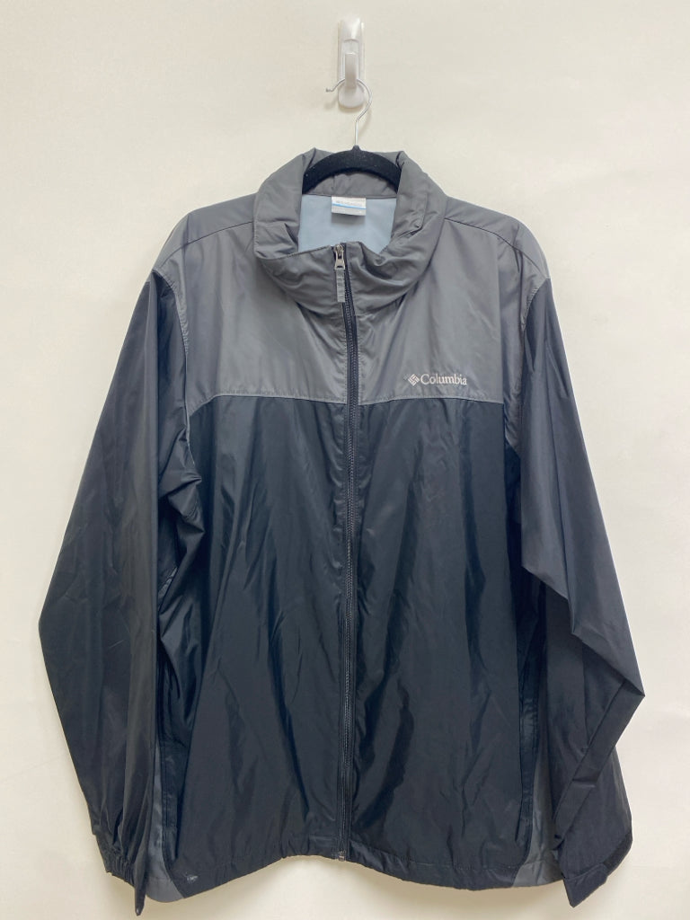 Columbia Size XL Charcoal/Black Hooded Zip Down Men&