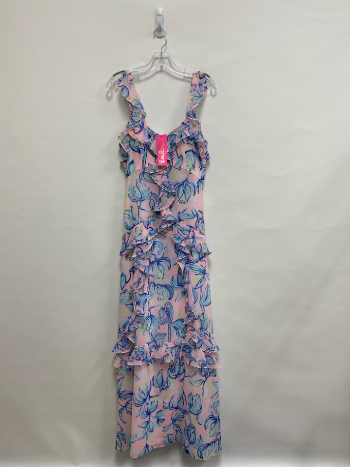 NWT LILLY PULITZER Size 6 Pink/White Blue/Green Floral Maxi Ladies Dress