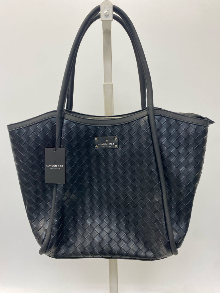 NWT London Fog Black Woven Tote Bag