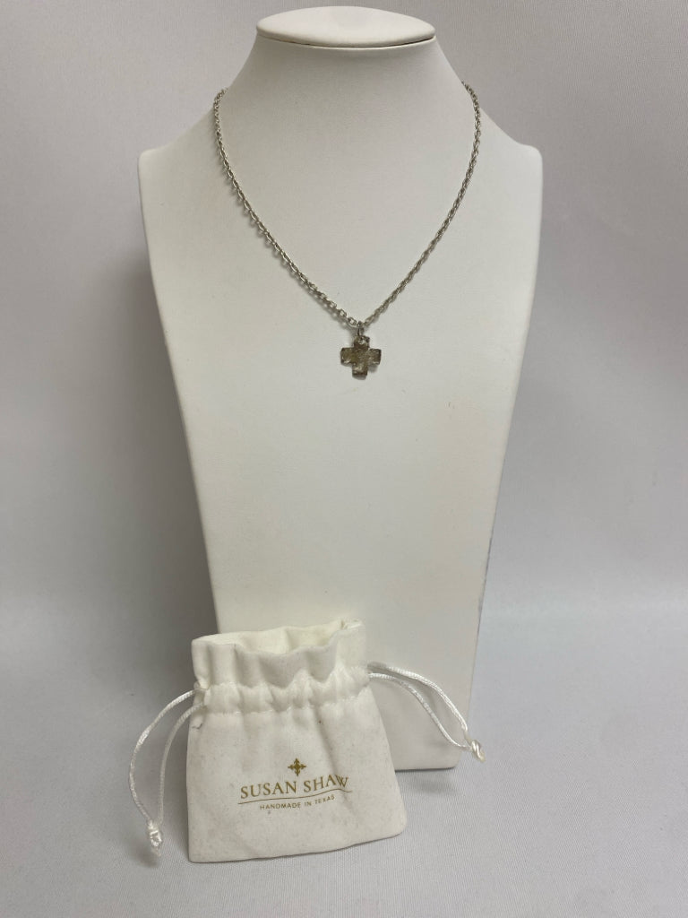 Susan Shaw Silver Color Cross Necklace