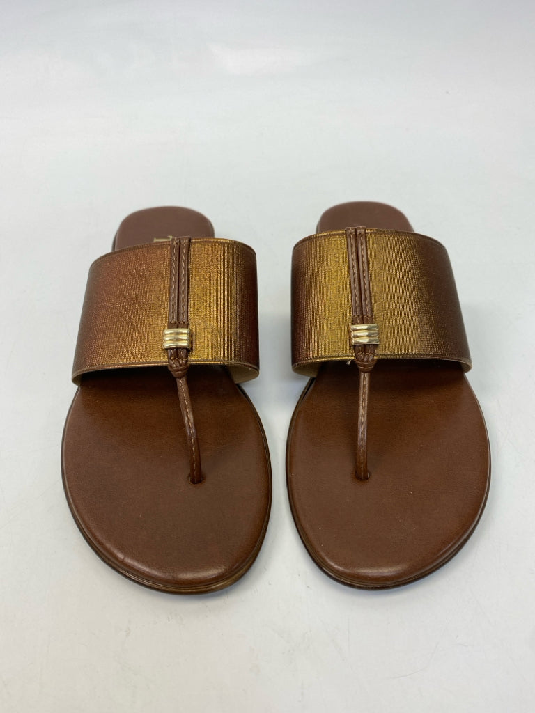 Size 7 Brown Iridescent Sandals