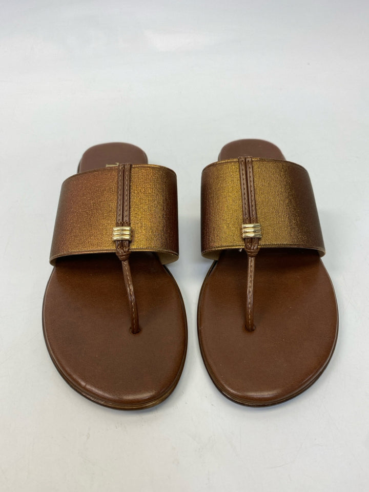 Size 7 Brown Iridescent Sandals