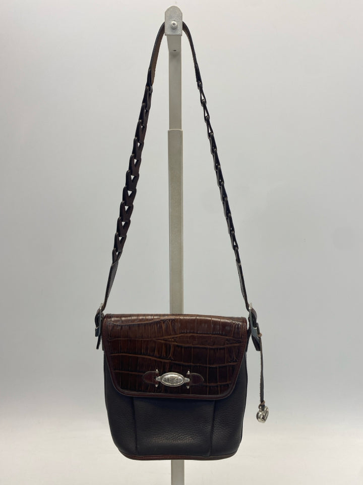 Brighton Dark Brown Embossed Leather Handbag