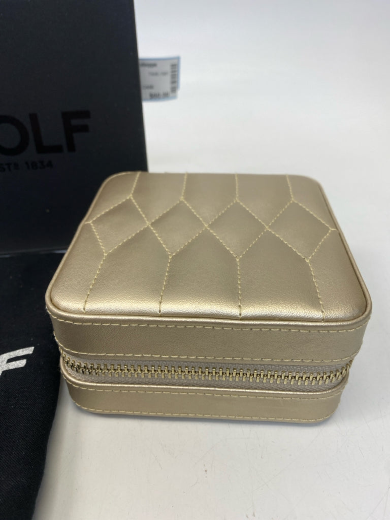 Wolf Champagne Travel Jewelry Box