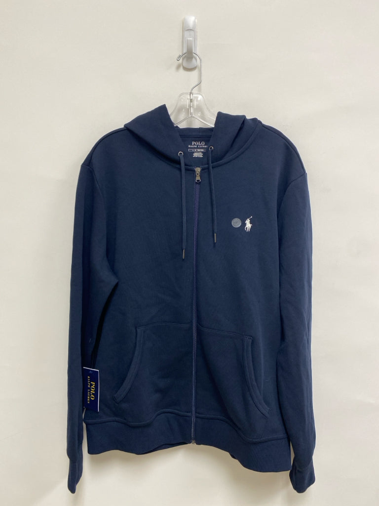 NWT Polo Size L Navy Hooded Zip Down Men&