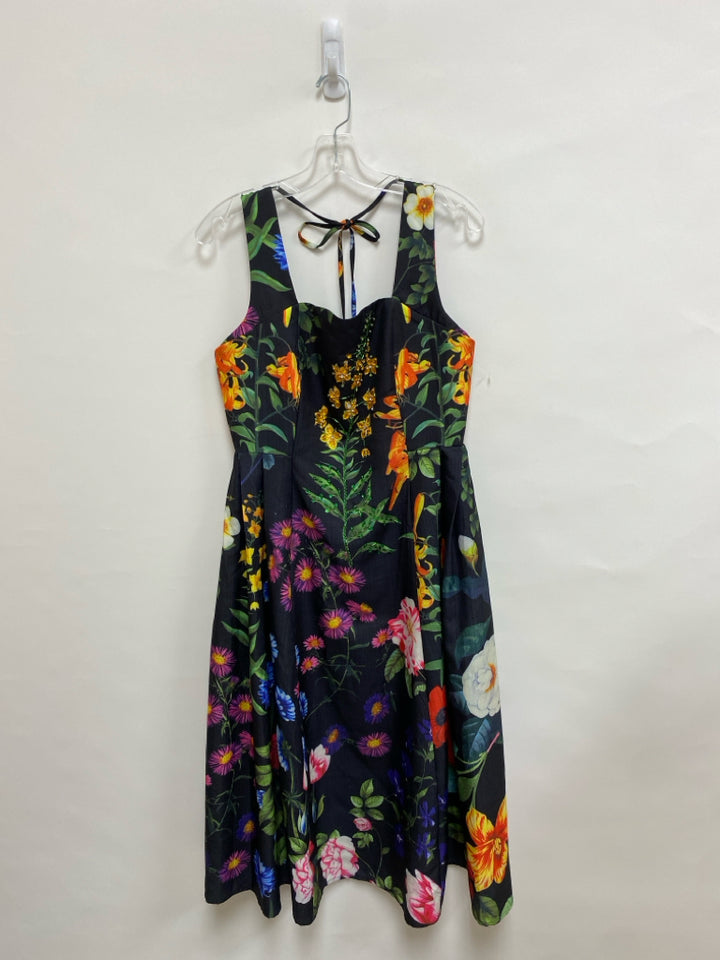 NWT Size M Black Green/Multi Flowers Sleeveless Ladies Dress