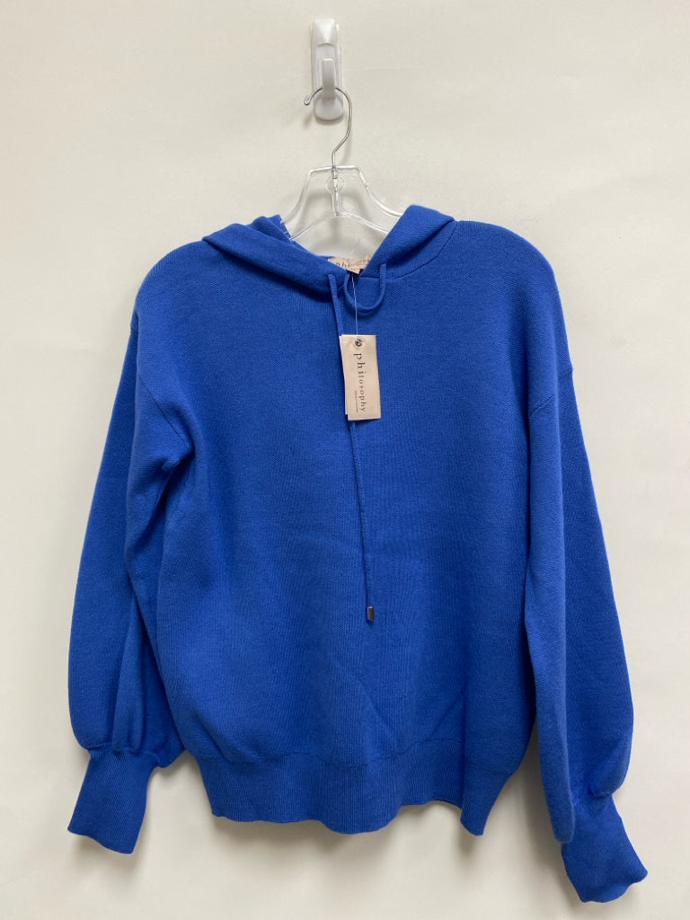NWT philosophy Size S Blue Hooded Ladies Sweater