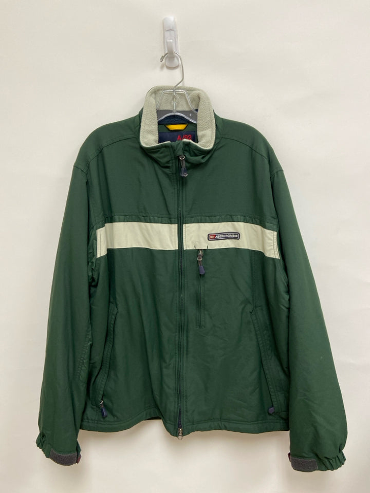 Abercrombie &amp; Fitch Size L Dark Green Zip Down Fleece Lined Men&
