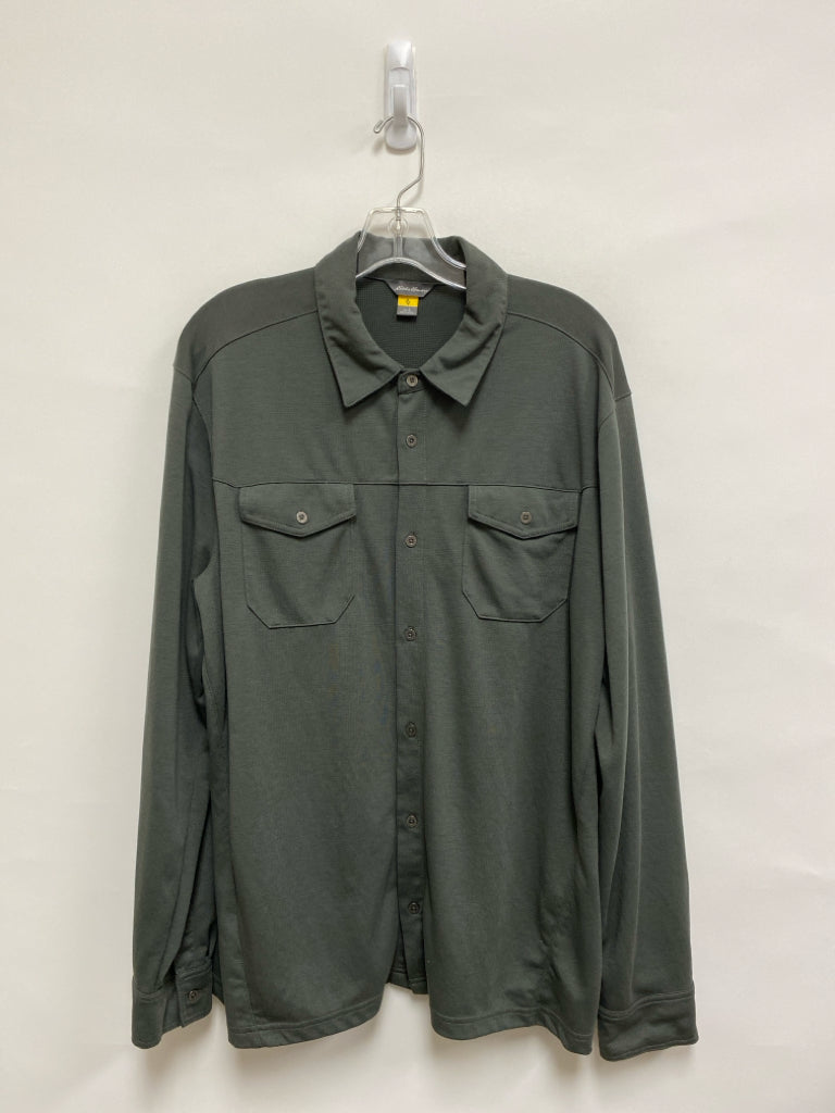 Eddie Bauer Size L Gray Button Up Men&