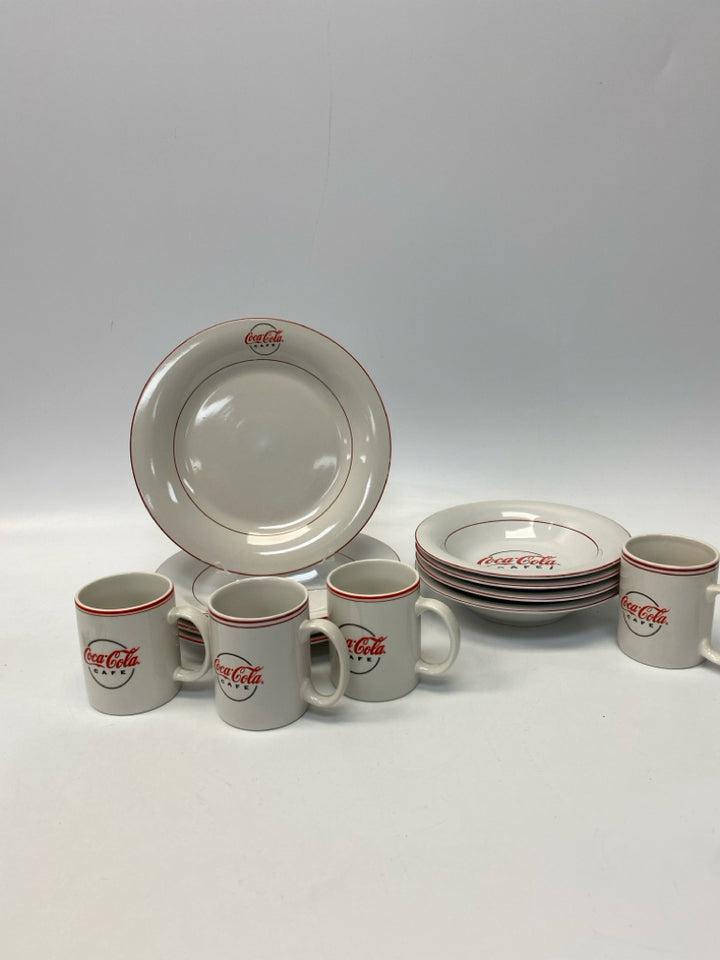 White Red/Black Coca-Cola Dishes