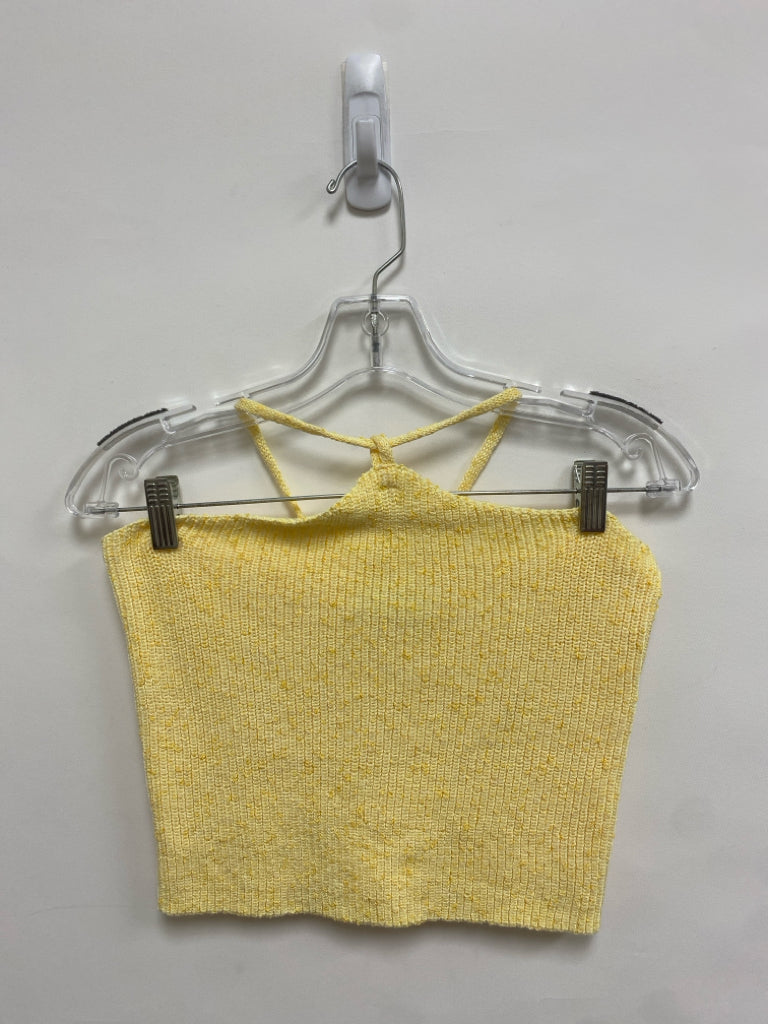 PRINCESS POLLY Size S Yellow Heather Halter Ladies Sweater