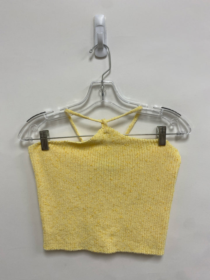 PRINCESS POLLY Size S Yellow Heather Halter Ladies Sweater