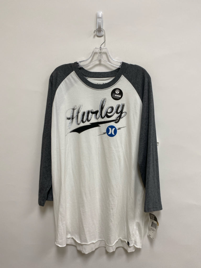 NWT Hurley Size XL Dark Gray White Logo Long Sleeve Men&