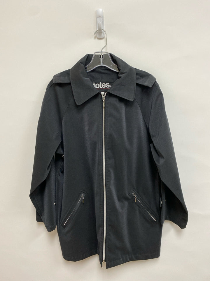 Totes Size M Gray Zip Down Hooded Ladies Rain Coat