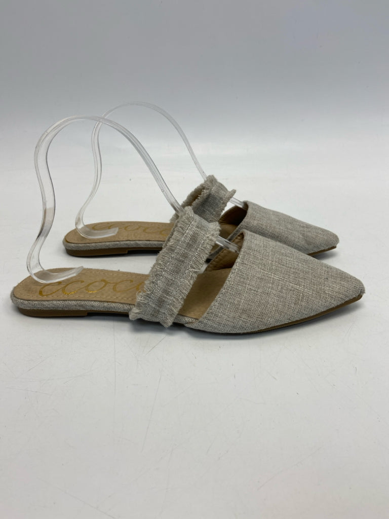 Size 9 Tan Fringe Mules