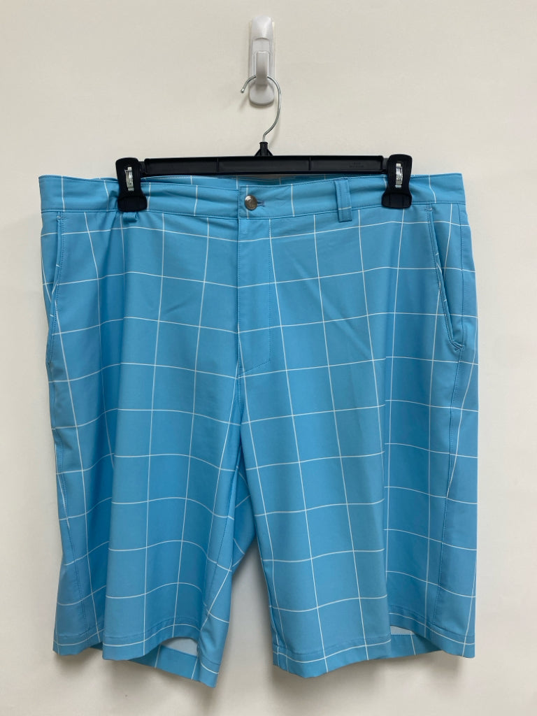 Peter Millar Size 38 Blue White Windowpane Men&