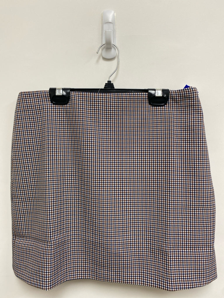 NWT J Crew Size 6 White Black/Brown Checkered Ladies Skirt