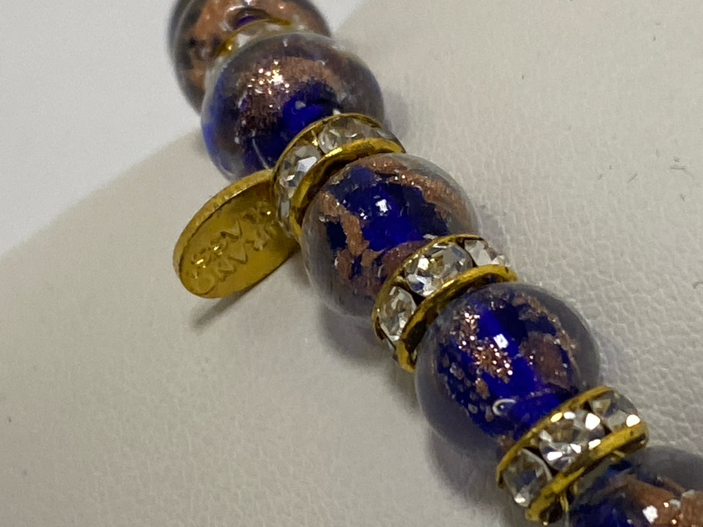 Murano Gold Color Navy Jeweled Bracelet