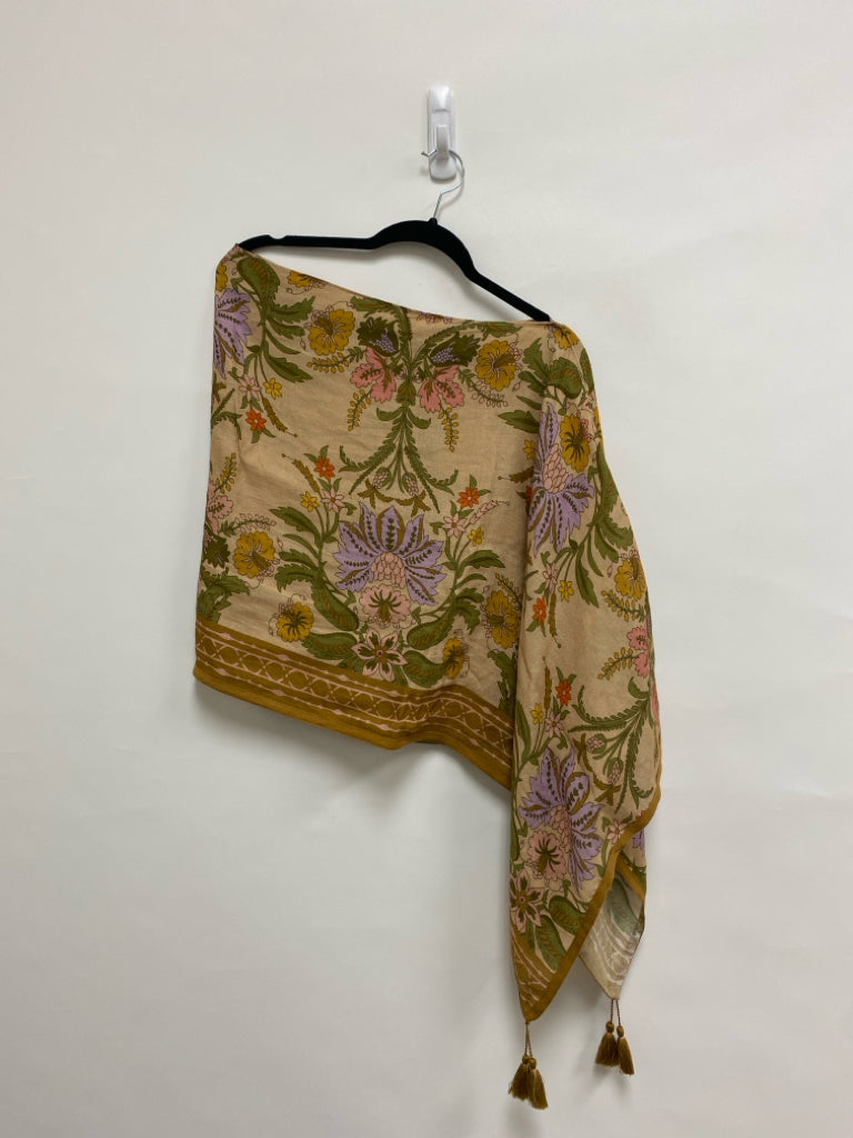 Spartina 449 Size OSFM Tan Green/Lavender Floral Ladies Sweater