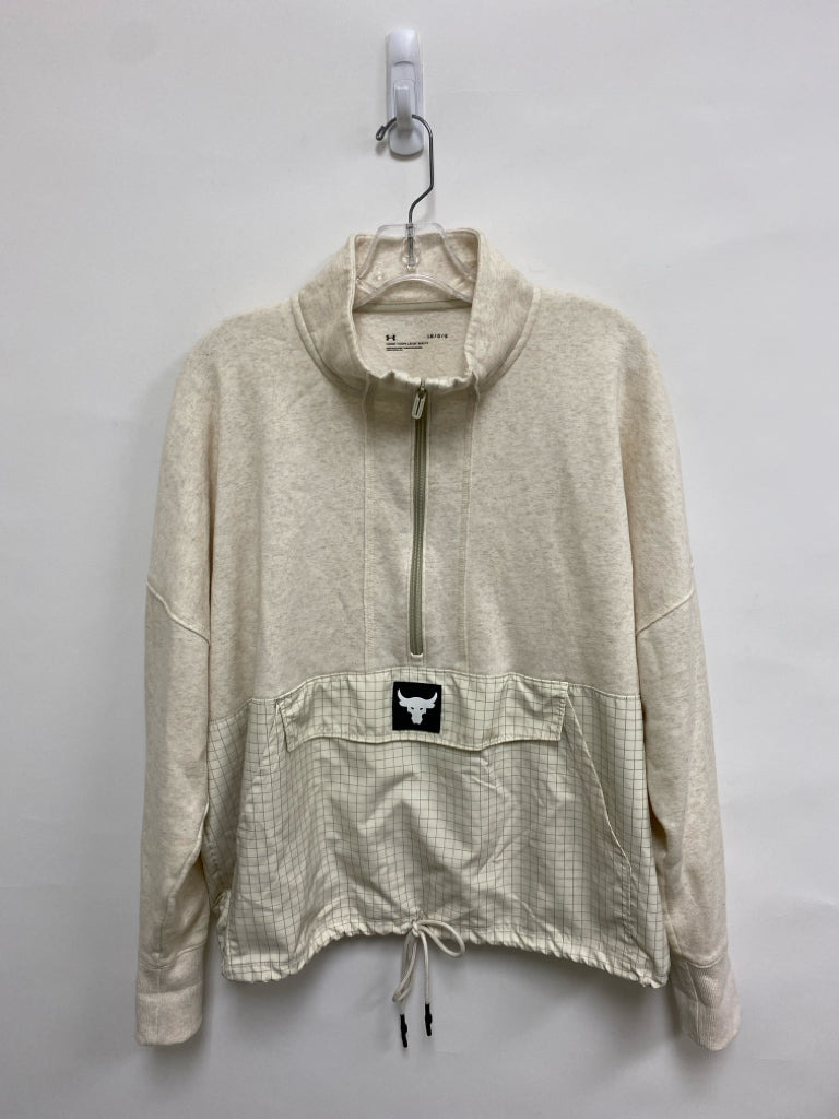 Under Armour Size L Beige Quarter Zip Ladies Pullover