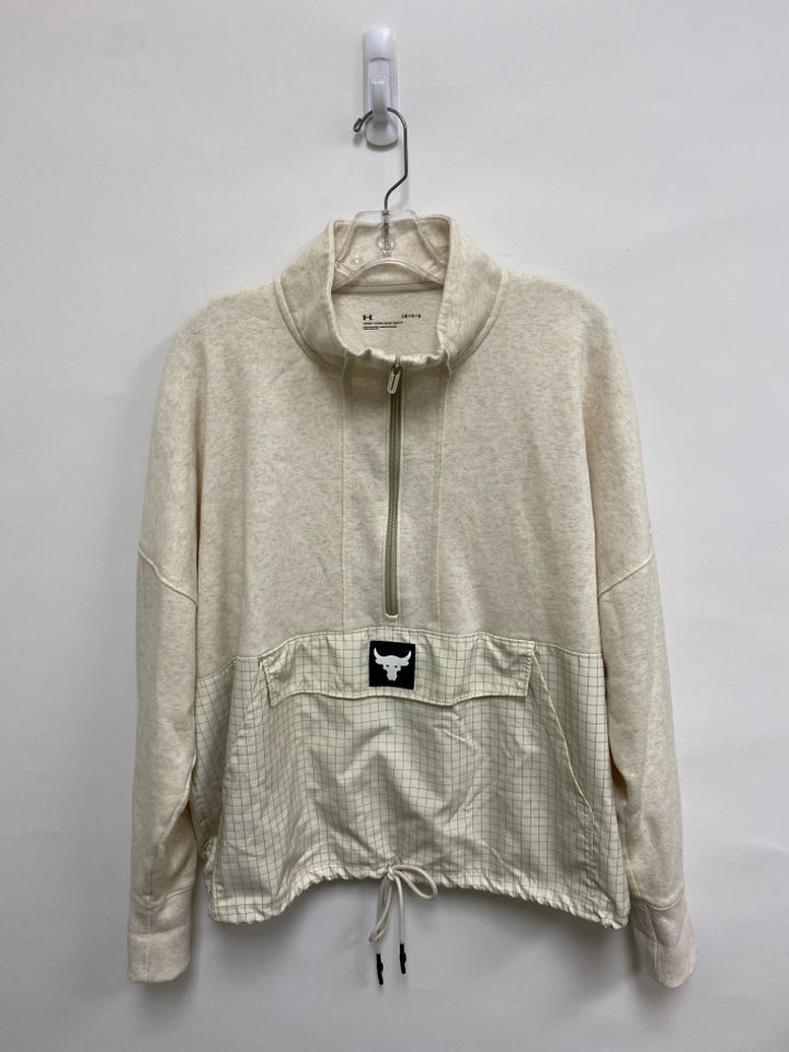 Under Armour Size L Beige Quarter Zip Ladies Pullover