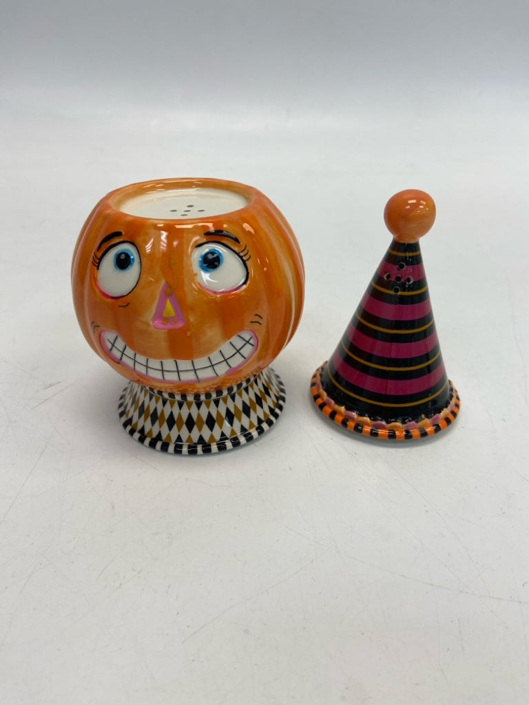 Dept. 56 Orange Multi Color Pumpkin Ceramic Halloween