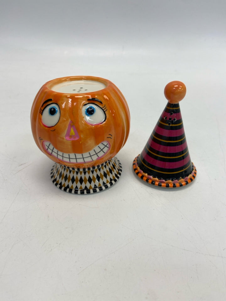 Dept. 56 Orange Multi Color Pumpkin Ceramic Halloween