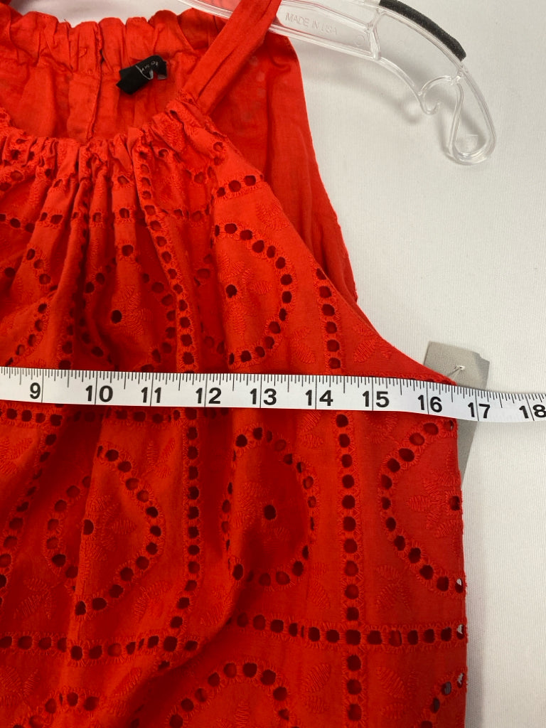Ann Taylor Size XS Red Sleeveless Eyelet Ladies Dress