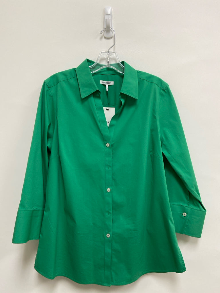 NWT Foxcroft Size 12 Green Button Up Ladies Top
