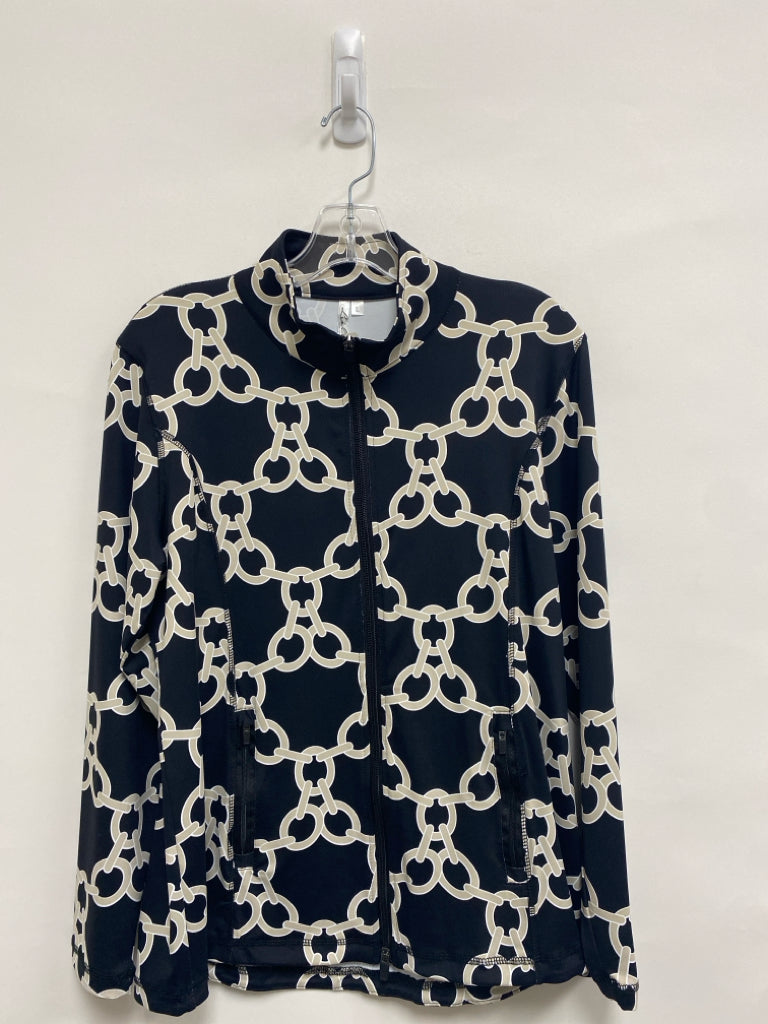 NWT LuLu-B Size L Black Beige Chainlink Print Ladies Jacket