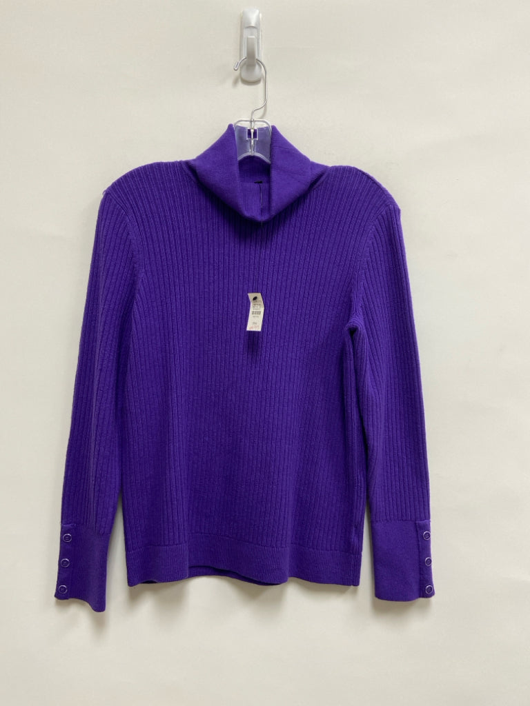 NWT Talbots Size MP Purple Ribbed Turtleneck Petite Sweater